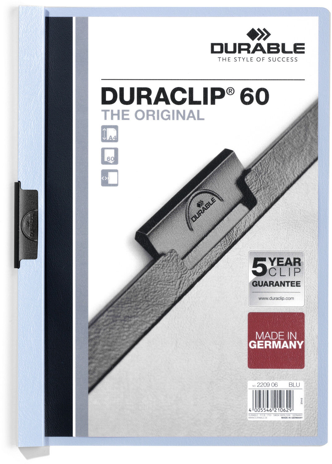 DURABLE DURACLIP Original 60 A4 (220906) Blue (Pack of 25)