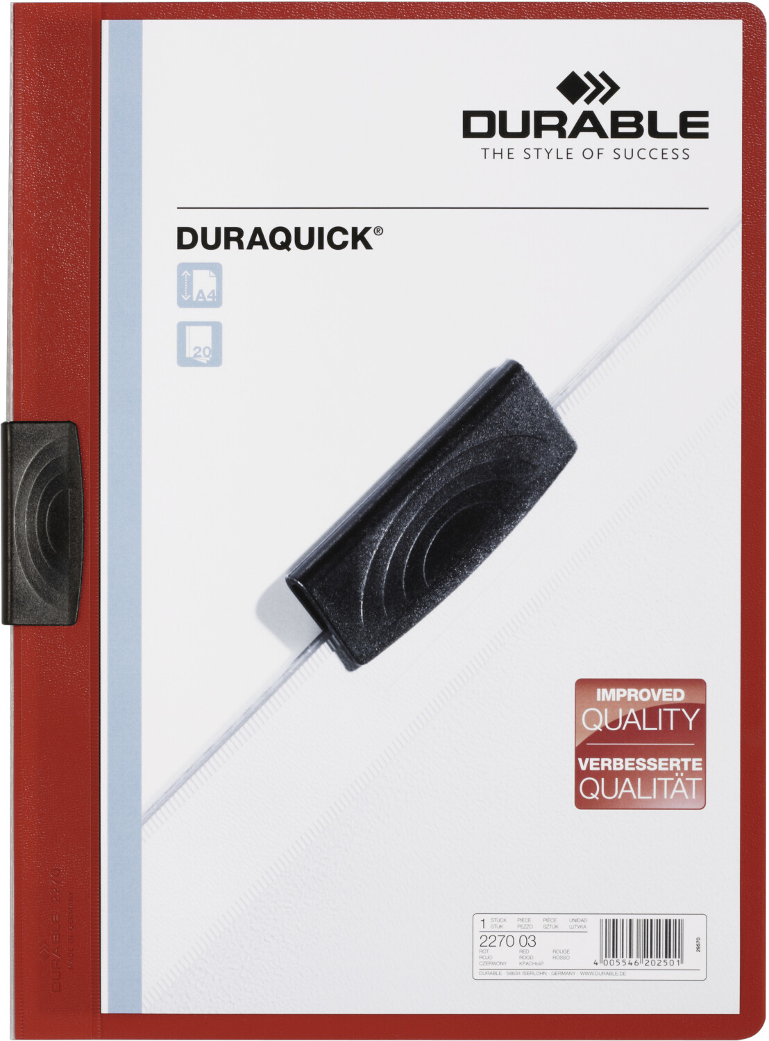 DURABLE Duraquick A4 (227003) Red (Pack of 20)