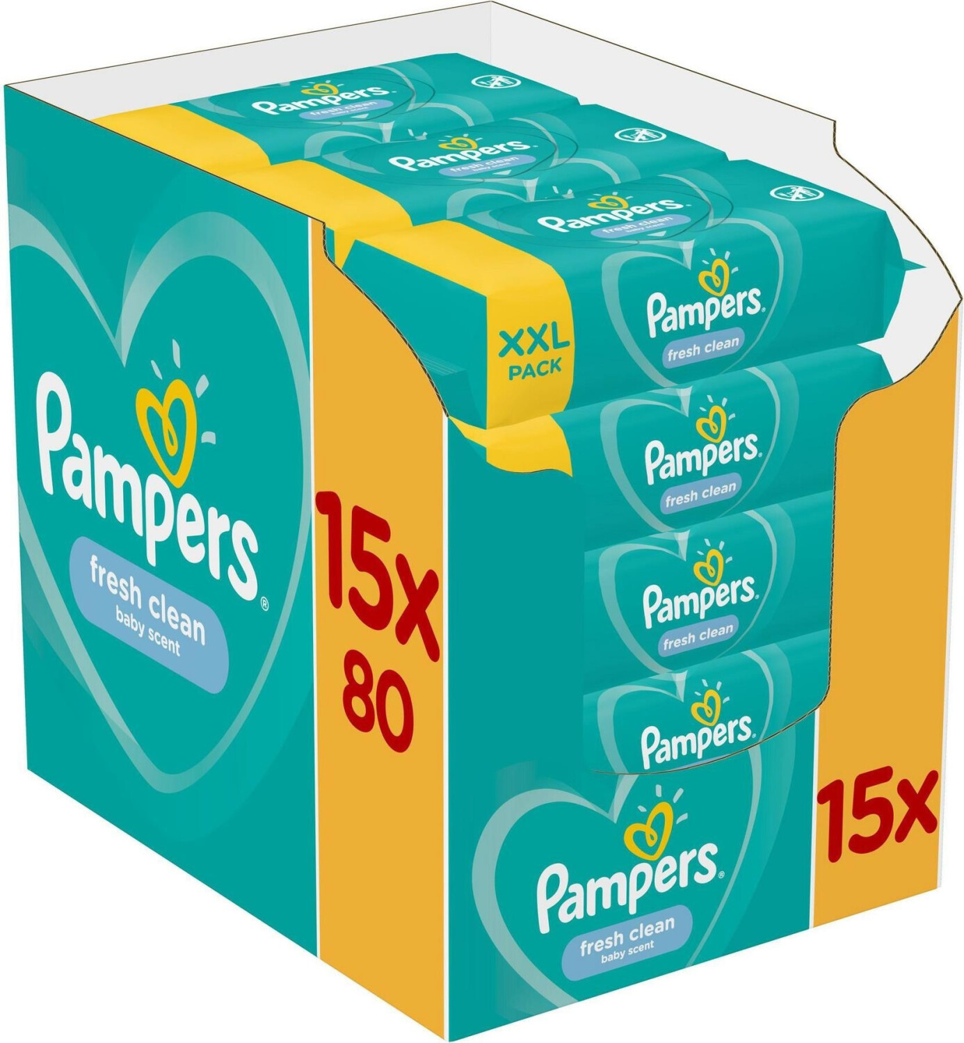 Photos - Baby Hygiene Pampers Fresh Clean wet Wipes 15 x 80 pcs 