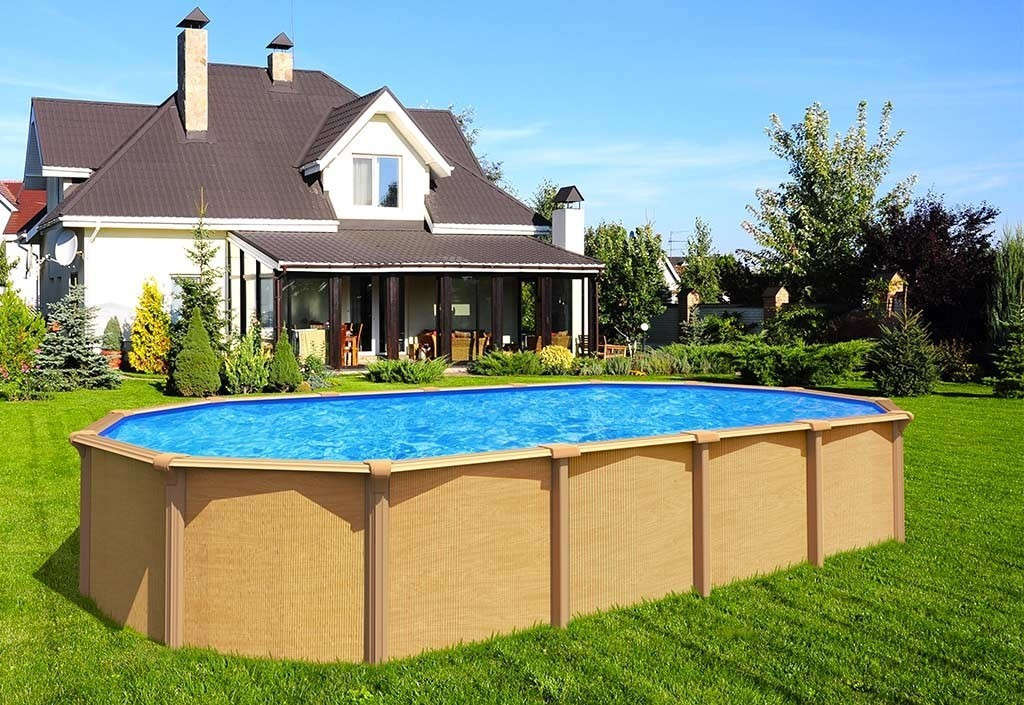 Abak Piscine en métal aspect bois 5,20 x 3,95 m