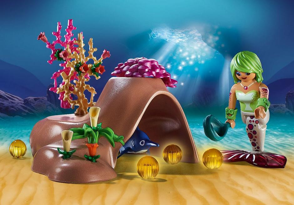Playmobil 70095 - Coquillage Lumineux et sirènes, Coffret de Figurine  Coloré : : Jeux et Jouets
