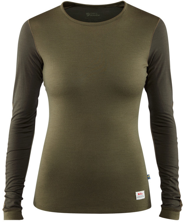 Fjällräven Keb Wool T-Shirt LS W Laurel Green-Deep Forest