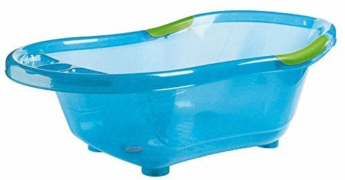 Remond Baignoire rigide avec vidange bleu translucide pailleté