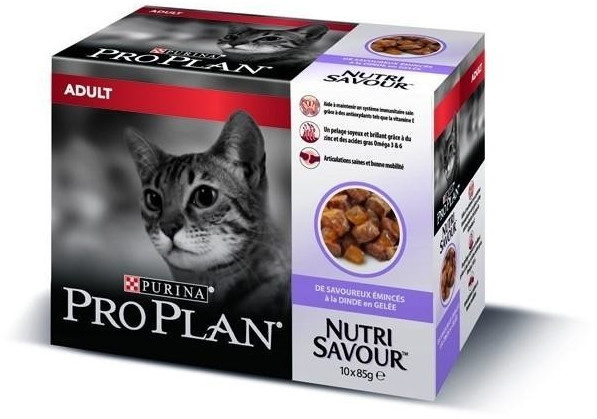 Purina Pro Plan NutriSavour Adult dinde en gelée (10 x 85 g)