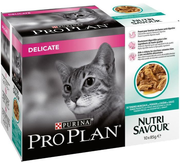 Purina Pro Plan NutriSavour Delicate poisson en sauce (10 x 85 g)