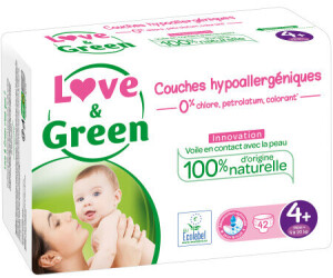 Promotion Love & Green Couches écologiques Taille 5 10/25kg, Lot de 3 x 40  couches