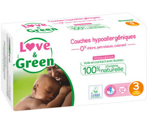 Love /& Green Couches Hypoallerg/éniques 46 Couches Taille 4 7-14 kg