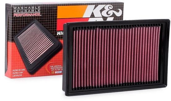 K&N Filters Luftfilter 33-3005 32mm, 178mm, 294mm, quadratisch,  Langzeitfilter 33-3005