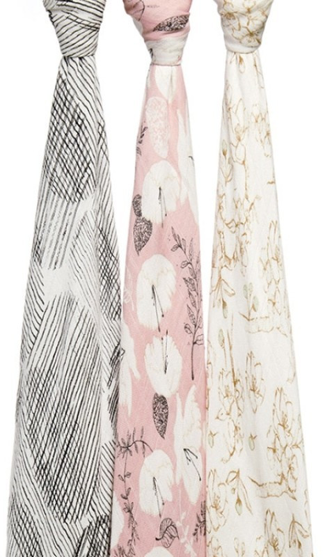 Aden + Anais Lot de 3 langes silky soft 120 x 120 cm Pretty Petals