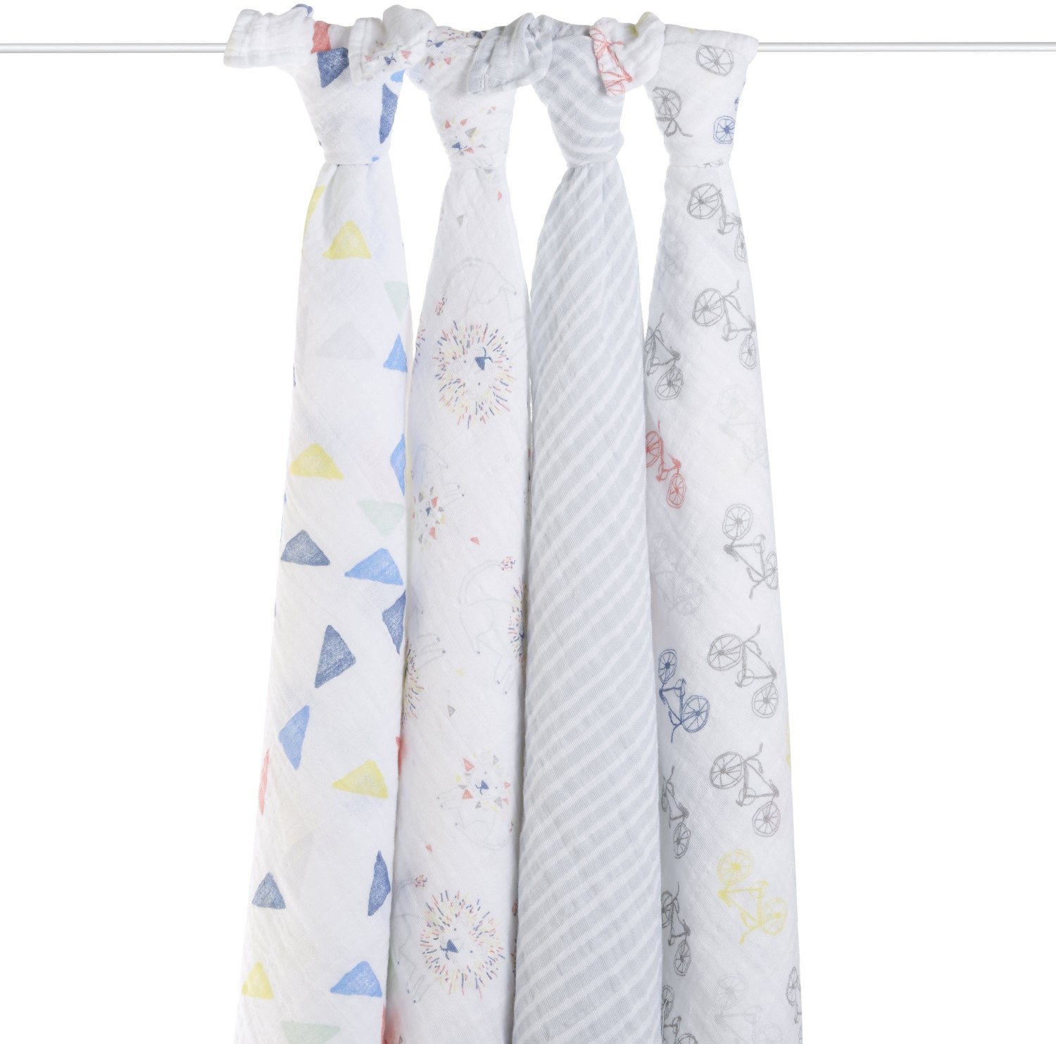Aden + Anais Lot de 4 langes en mousseline 120 x 120 cm Leader Of The Pack
