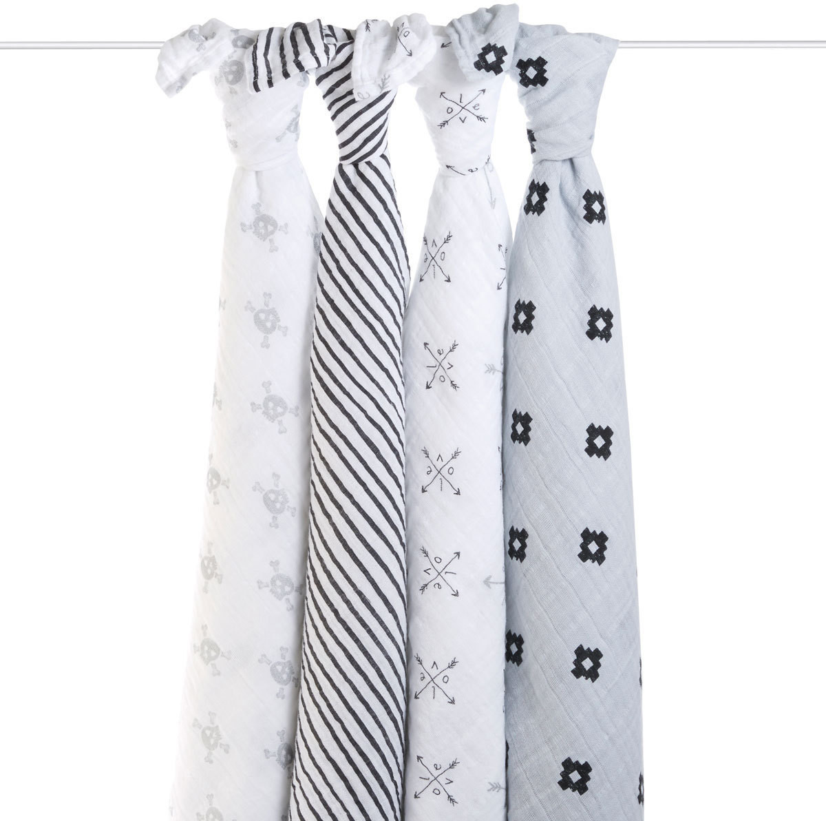 Aden + Anais Lot de 4 langes en mousseline 120 x 120 cm Lovestruck