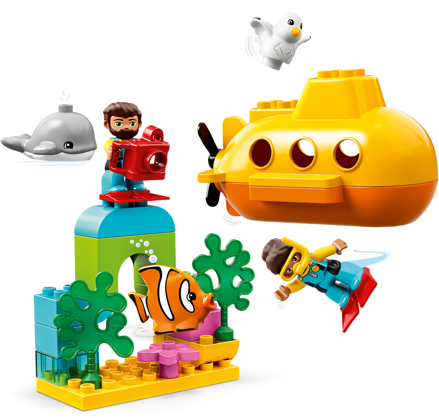 LEGO®-DUPLO® L'aventure en sous-marin Jouet de Bain Éducatif pour Tout  Petits Fille et Garçon dès 2 Ans, 24 Pièces de Co 1091 - Cdiscount Jeux -  Jouets