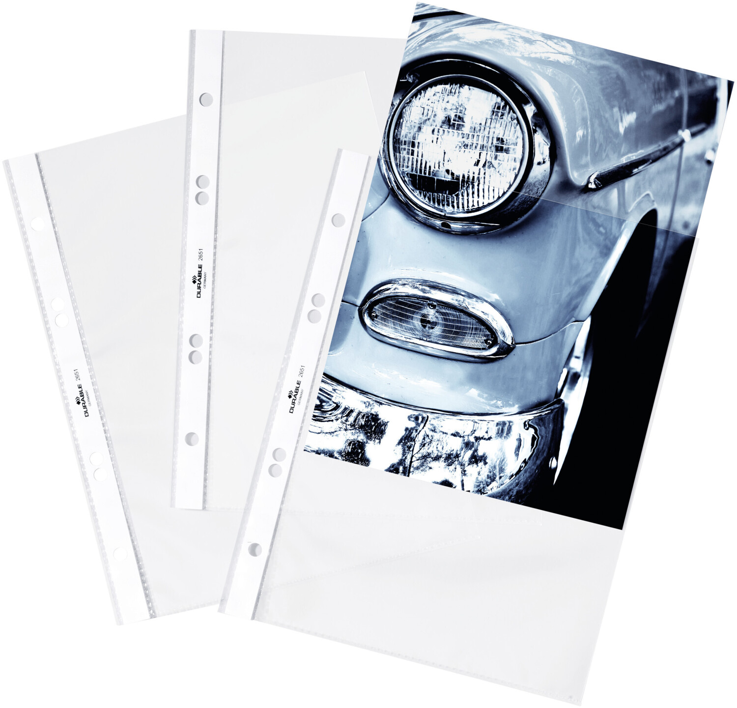 DURABLE 265119 Punched Pockets Din A5 Business, 0,06mm, 4 Packs of 25, Glass Clear