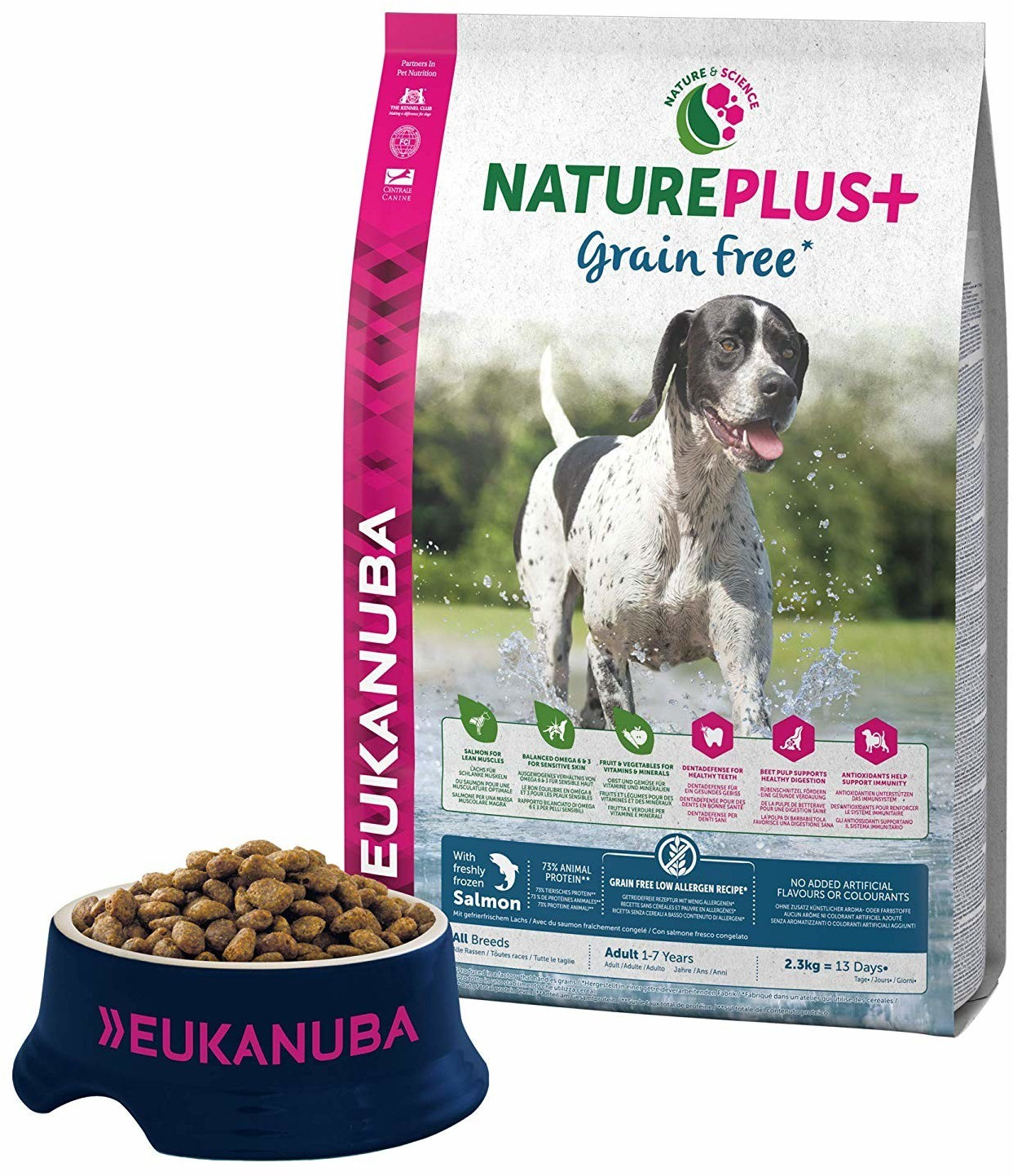 Eukanuba Adultes NaturePlus+ sans céréales saumon (2,3 kg)