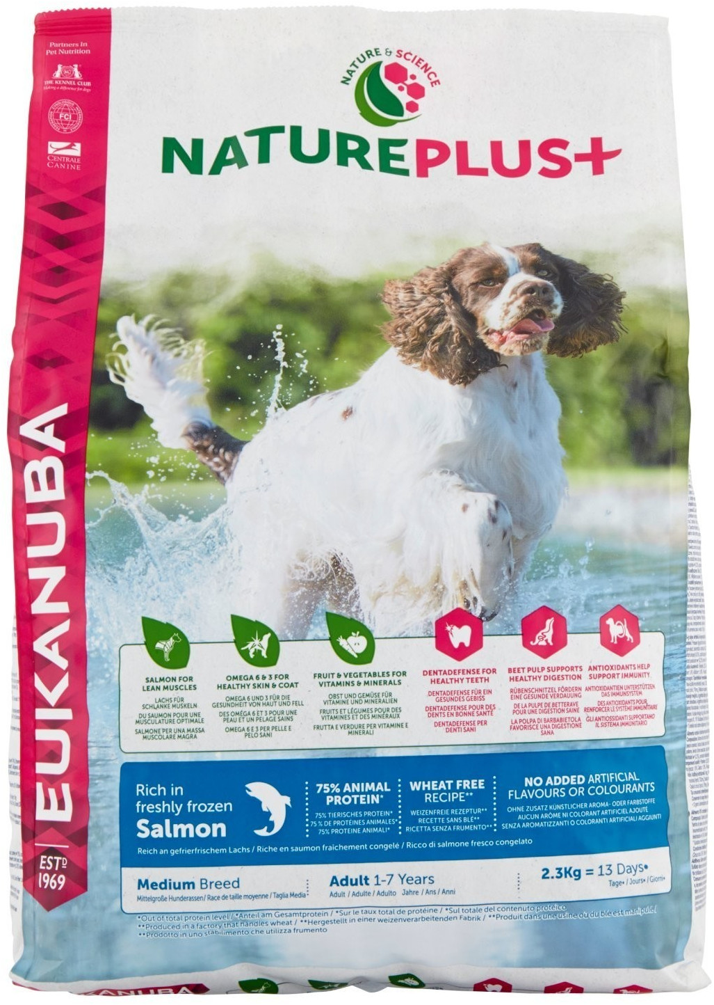 Eukanuba Adultes race moyenne NaturePlus+ saumon (2,3 kg)