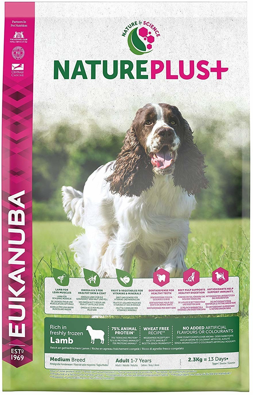 Eukanuba Adultes race moyenne NaturePlus+ agneau (2,3 kg)