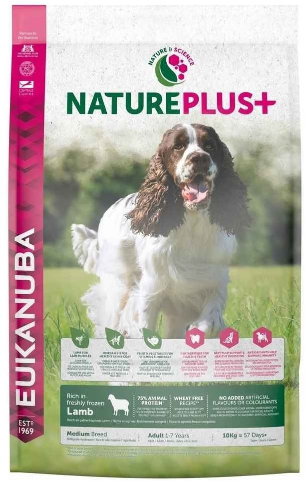Eukanuba Adultes race moyenne NaturePlus+ agneau (10 kg)