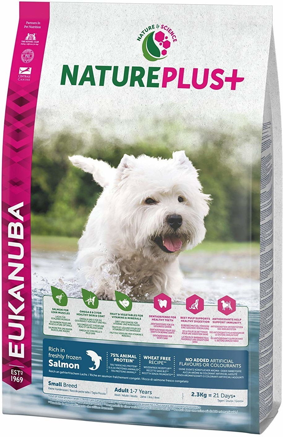 Eukanuba Adultes petite race NaturePlus+ saumon (2,3 kg)