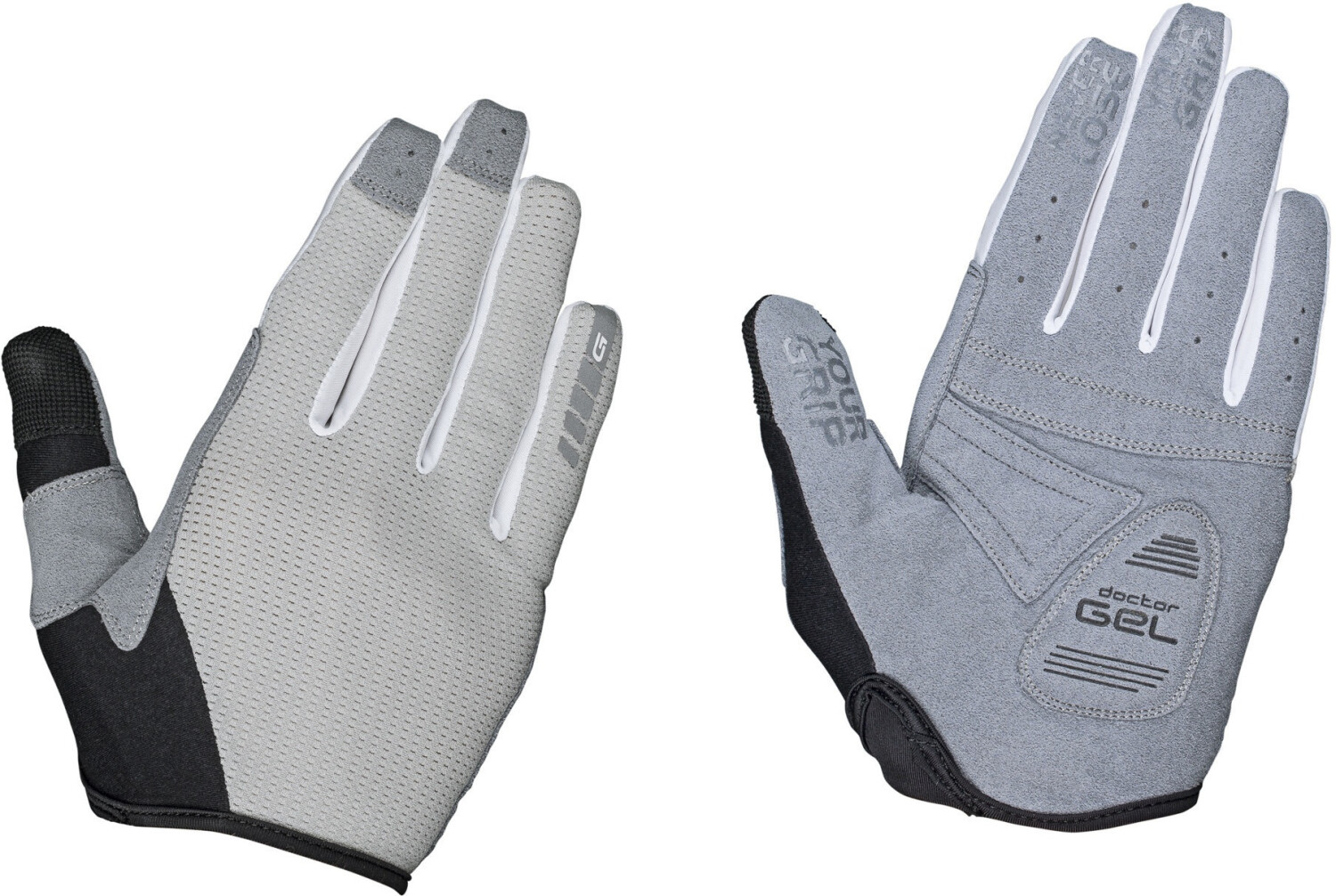GripGrab Shark Padded Full Finger Gloves Women Grey