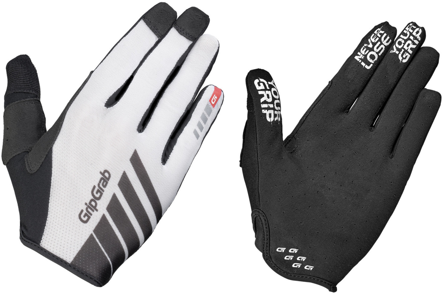 GripGrap Racing InsideGrip Full Finger Gloves White