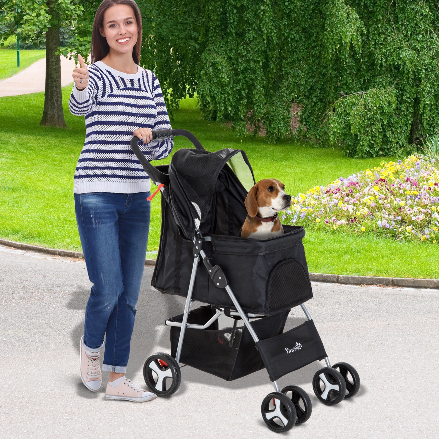 Pawhut Poussette pour chien Pawhut Poussette pour chien