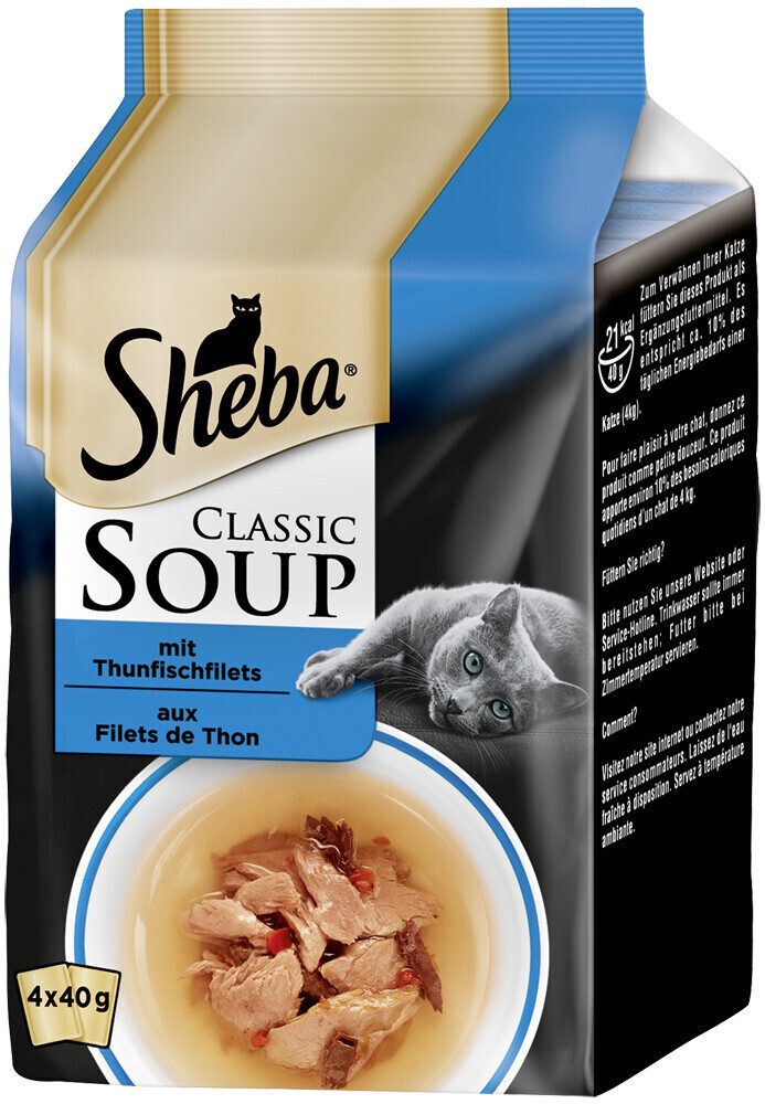 Sheba Classic Soup with tuna fillets 4 x 40g sachets multipack