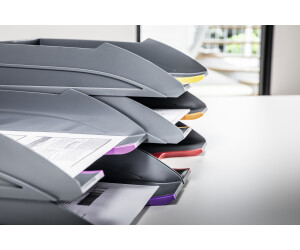 10 Ablagefächer Durable 770557 Briefablagen Varicolor, Ablagesystem mit 5 Fächern, anthrazit mit farbigen Griffzonen 