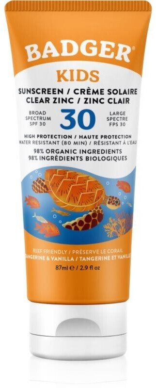 Photos - Sun Skin Care Badger Kids Sunscreen Cream Tangerine & Vanilla SPF 30  (87ml)