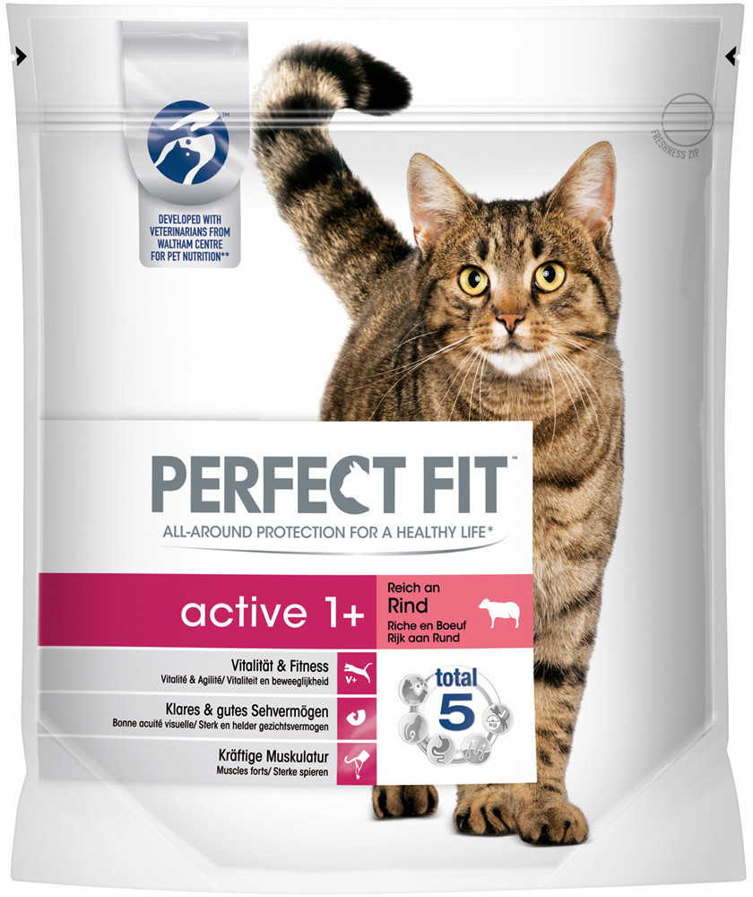 Perfect Fit Cat Active 1+ Dry Food Beef 1,4kg