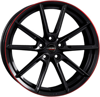 Borbet LX (8x19) black rim red glossy