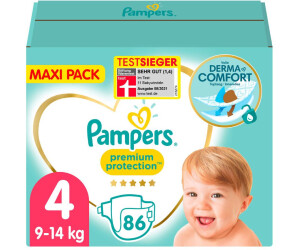 Pampers Couches Premium Protection taille 4 9-14 kg pack mensuel 1x174,  lingettes Sensitive 1200 pcs 15x80