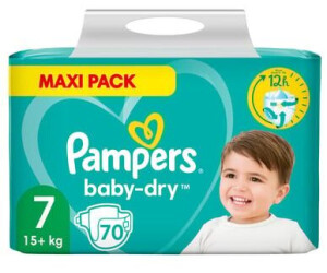 Pampers Pañales Baby-Dry, talla 7, 15+ kg, Maxi Pack (1 x 70 pañales) 