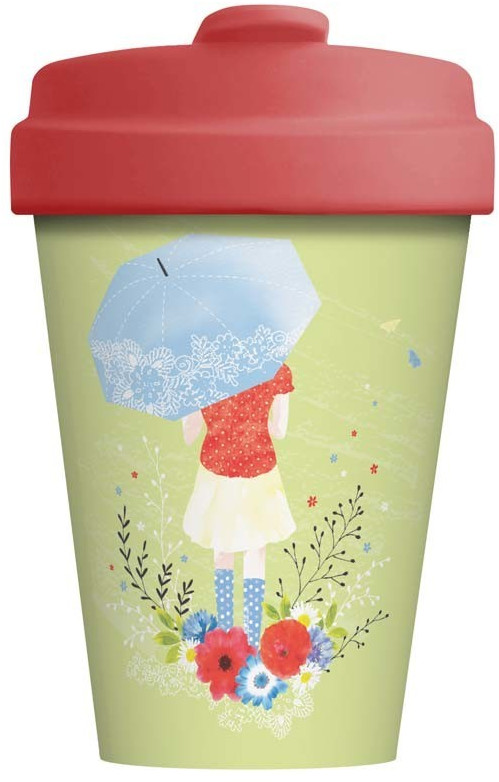 Chic.mic BambooCup Travel Mug 400 ml Girl and Umbrella
