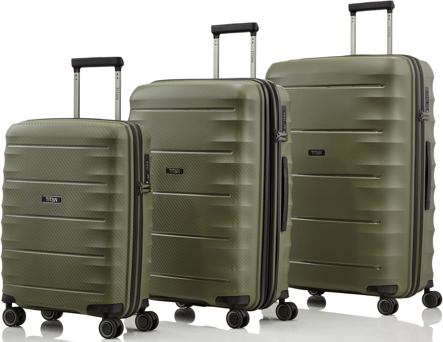 Titan Highlight 4 Wheel Trolley Set 75/67/55 cm Khaki