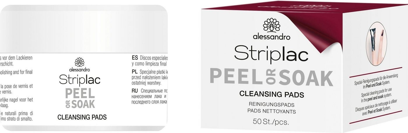 Alessandro Cotons Nettoyants pour ongles Striplac Peel or Soak (50 disques)