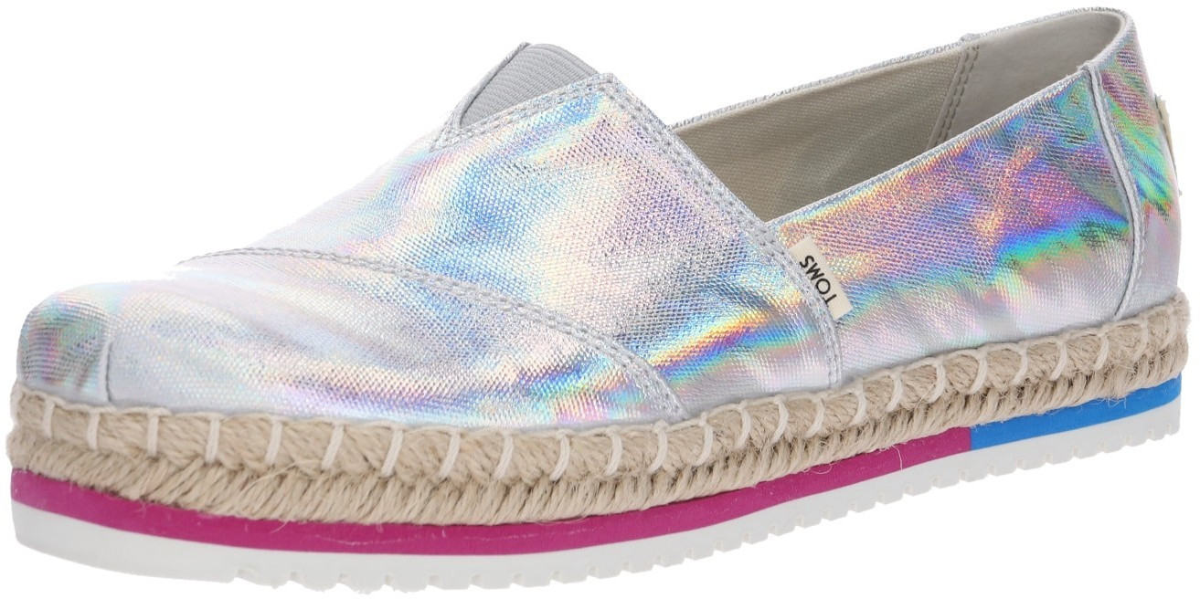 Toms Shoes Platform Alpargatas iridescent silber