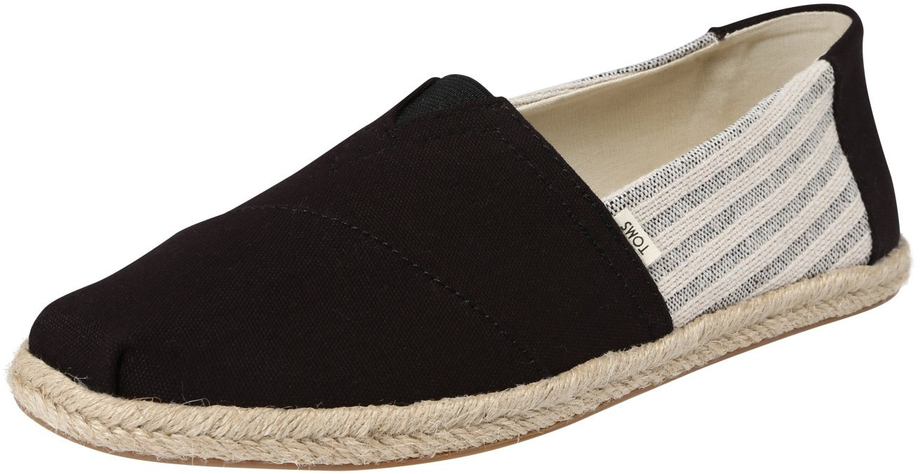 Toms Shoes Classic Canvas Striped Espadrilles black