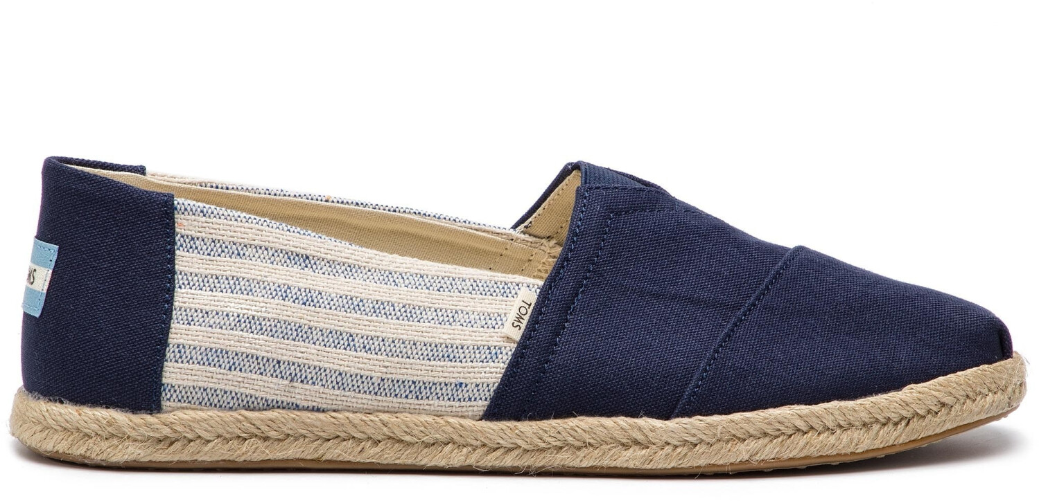 Toms Shoes Classic Canvas Striped Espadrilles blue