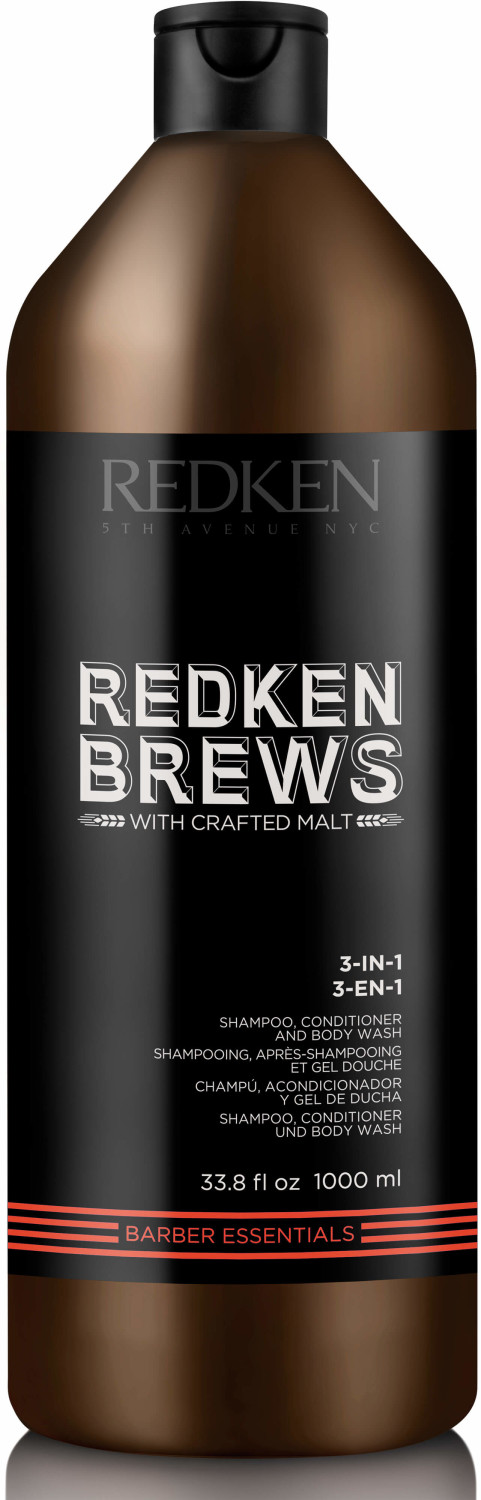 Redken Brews 3-in-1 Shampoo, Conditioner and Body Wash (1000ml)