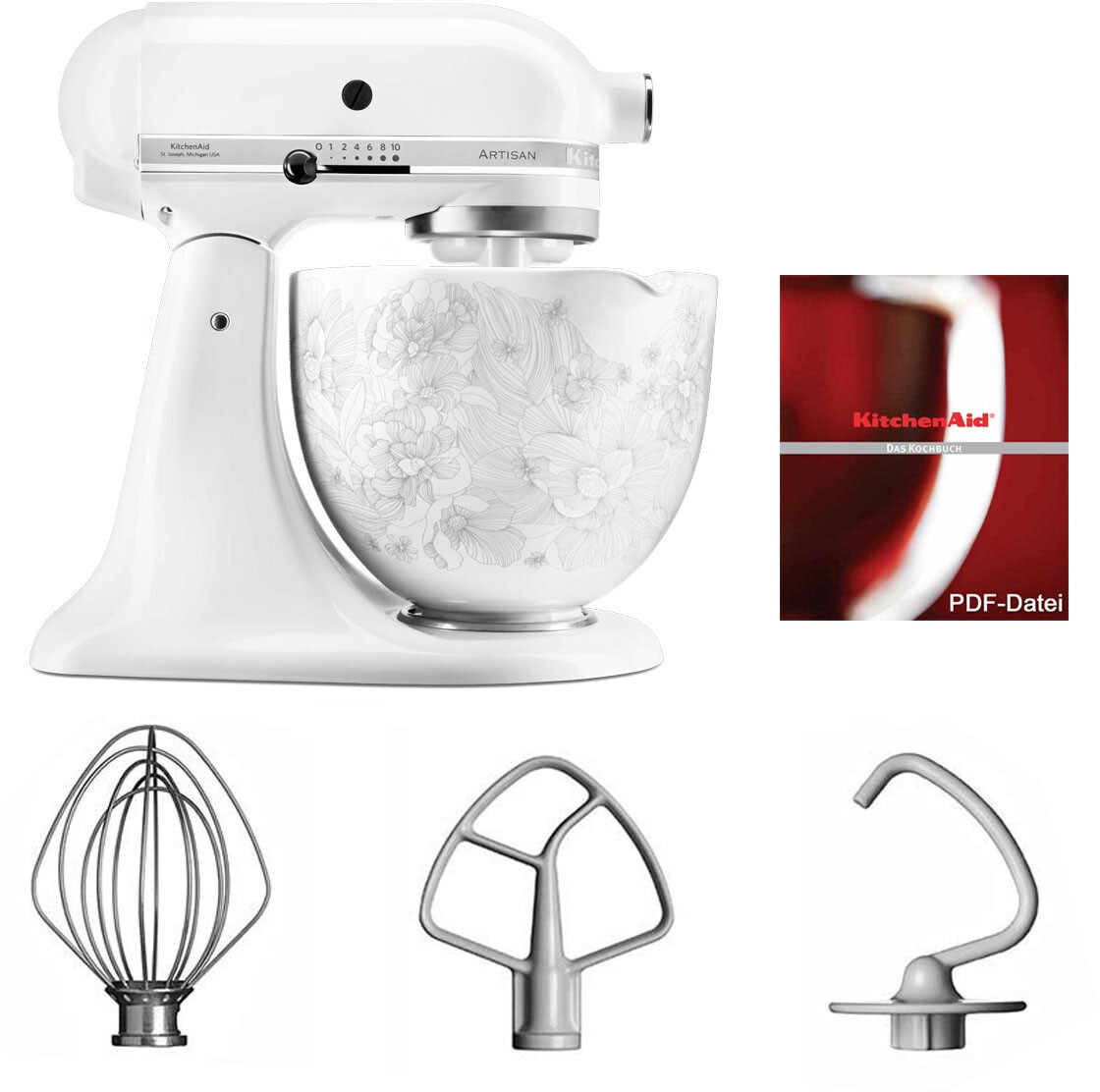 KitchenAid 5KSM156WFEWH Sondermodell floral weiss ab 499,00