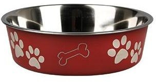 Flamingo Gamelle pour chien en acier inoxydable Bella 1500 ml rouge