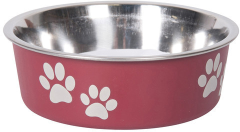 Flamingo Gamelle pour chien en acier inoxydable Bella 500 ml rouge foncé