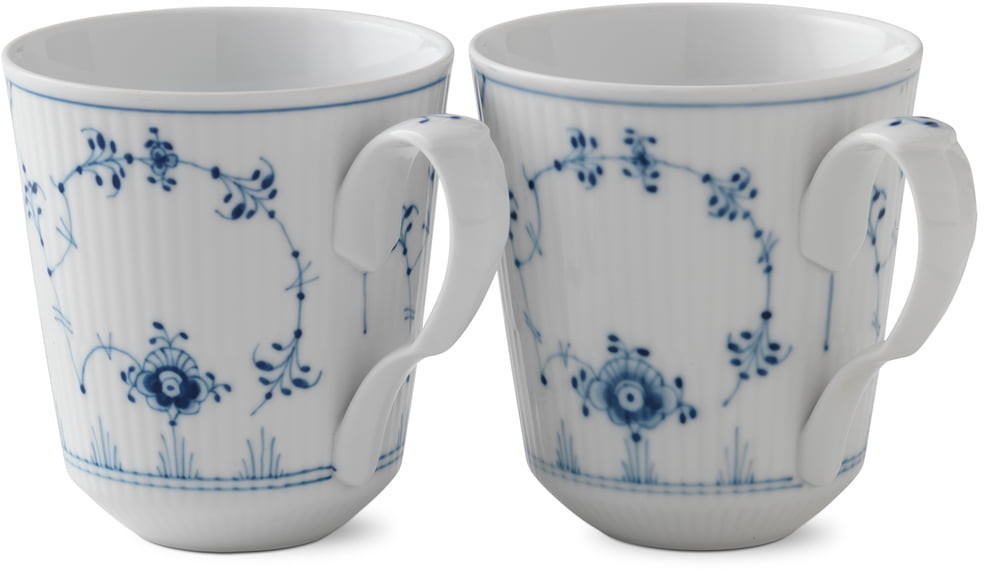 Royal Copenhagen Musselmalet cup of 2 pack blue ribbed 37cl