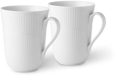 Royal Copenhagen White Ribbed Cup of 2 Pack 33cl