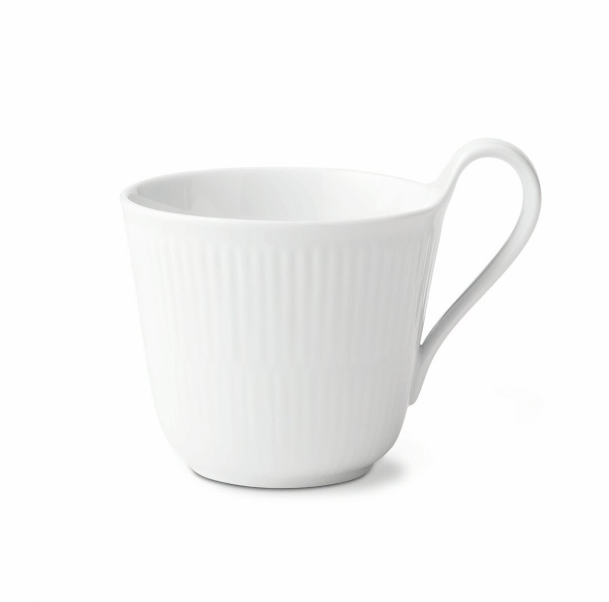 Royal Copenhagen White Ribbed cup with high handle 33cl
