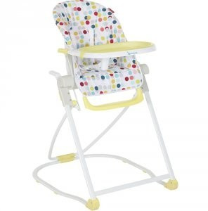 Badabulle Chaise haute compacte jaune