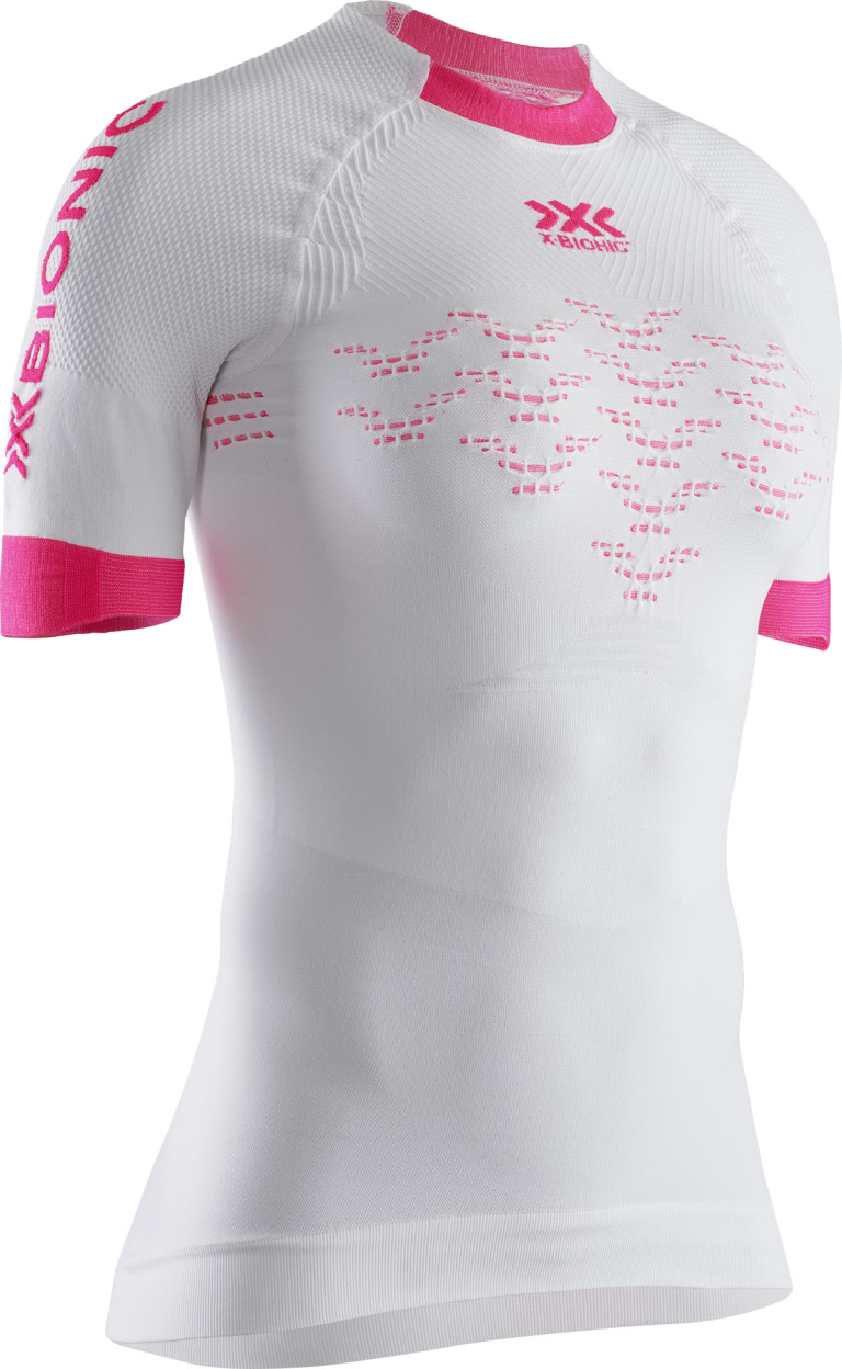 X-Bionic The Trick 4.0 Run Shirt Sh Sl Wmn Arctic White/Neon Flamingo