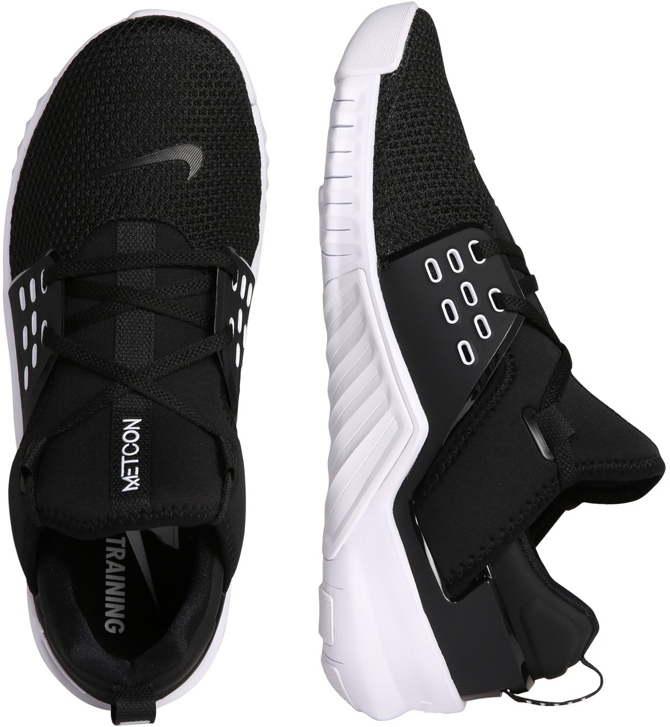 nike free metcon black white