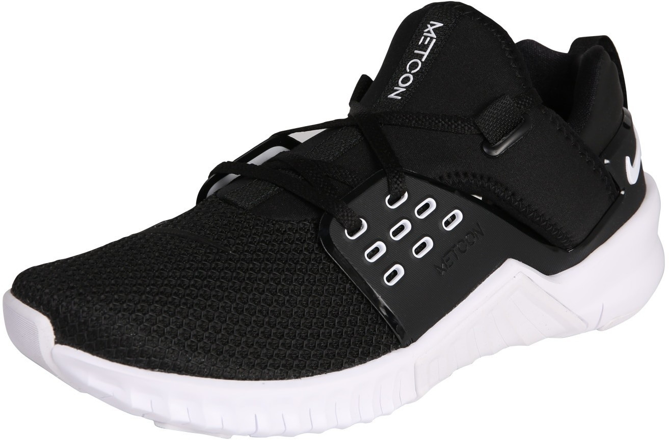 nike free metcon black white