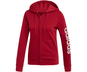 Adidas Women Essentials Linear Full Zip Hoodie active maroon adidas Core Damen Fitness Kapuzenjacke Essentials Linear
